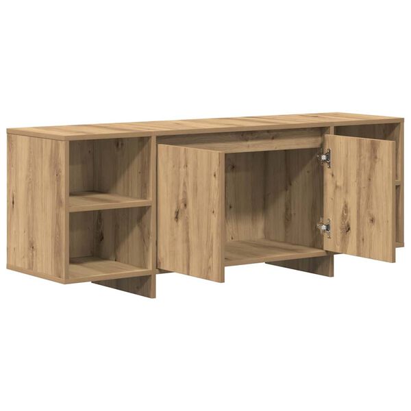 vidaXL Meuble TV ch&ecirc;ne artisanal 130x35x50 cm bois d'ing&eacute;nierie