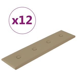 vidaXL Panneaux muraux 12 pcs Cappuccino 60x15 cm Similicuir 1,08 m&sup2;