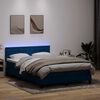 vidaXL Sommier &agrave; lattes de lit et matelas et LED bleu fonc&eacute; 140x210cm velours
