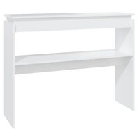 vidaXL Table console blanc 102x30x80 cm bois d'ingénierie