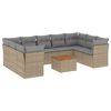 vidaXL Salon de jardin avec coussins 10 pcs beige r&eacute;sine tress&eacute;e