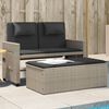 vidaXL Banc inclinable de jardin et coussins gris clair r&eacute;sine tress&eacute;e