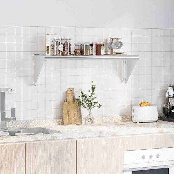 vidaXL &Eacute;tag&egrave;re murale 100x30x31 cm argent&eacute; acier inoxydable