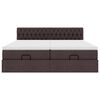 VidaXL Cadre de lit ottoman avec matelas marron fonc&eacute; 200x200 cm tissu