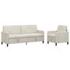 vidaXL Canap&eacute; avec rangement 2 pc Cr&egrave;me Polyester