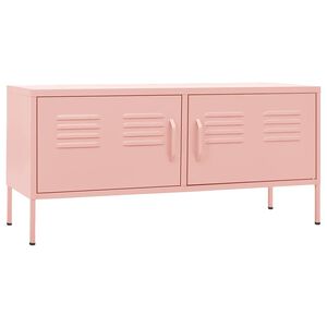 vidaXL Meuble TV Rose 105x35x50 cm Acier