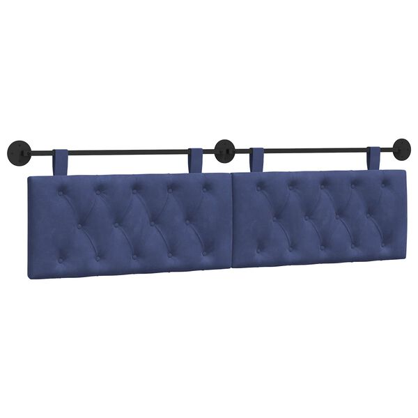 vidaXL T&ecirc;te de lit suspendue Bleu police 190 x 55 x 7 cm Velours