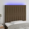 vidaXL T&ecirc;te de lit &agrave; LED Marron fonc&eacute; 80x5x118/128 cm Tissu