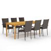 vidaXL Ensemble &agrave; manger de jardin 7 pcs Marron