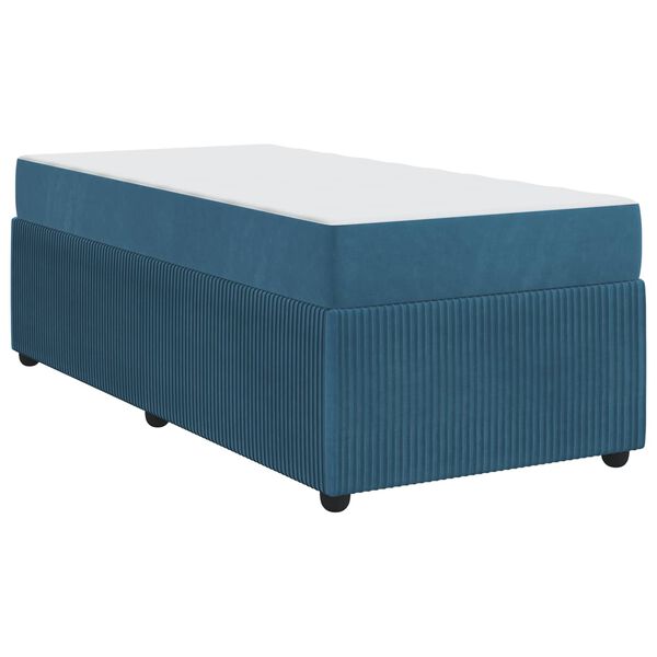 vidaXL Cadre de lit avec matelas Bleu 90 x 190 cm tissu