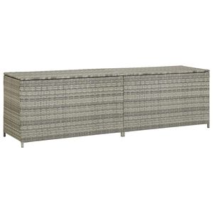 vidaXL Bo&icirc;te de rangement de jardin r&eacute;sine tress&eacute;e 200x50x60 cm gris