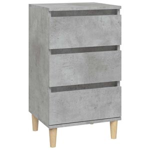vidaXL Table de chevet gris b&eacute;ton 40x35x70 cm bois d'ing&eacute;nierie