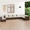 vidaXL Salon de jardin 8 pcs avec coussins R&eacute;sine tress&eacute;e Marron