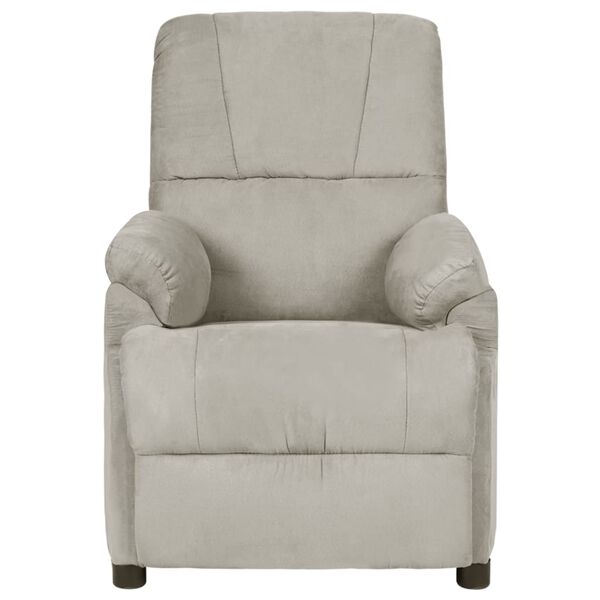 vidaXL Fauteuil inclinable &eacute;lectrique Gris clair Similicuir daim