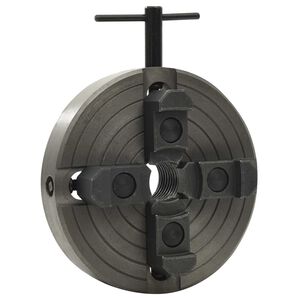 vidaXL Mandrin &agrave; bois &agrave; 4 m&acirc;choires connexion M33 acier noir 150x63 mm