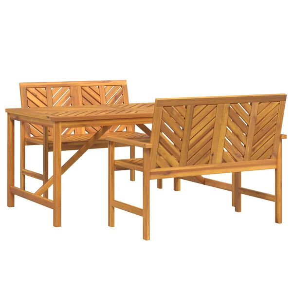 vidaXL Ensemble de salle &agrave; manger pour jardin 3 pcs Marron