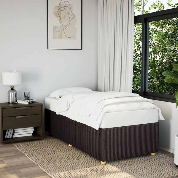 vidaXL Cadre de lit sans matelas marron fonc&eacute; 90x190 cm tissu