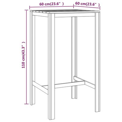 vidaXL Meubles de bar de jardin 3 pcs Bois de pin imprégné