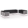 vidaXL Salon de jardin 7 pcs avec coussins Bois de pin massif