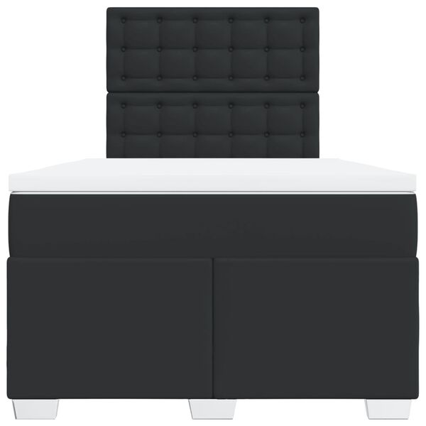 vidaXL Sommier &agrave; lattes de lit matelas Noir 120x200 cm Similicuir