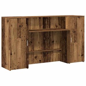 vidaXL Bureau de r&eacute;ception vieux bois 180x50x103,5cm bois d'ing&eacute;nierie