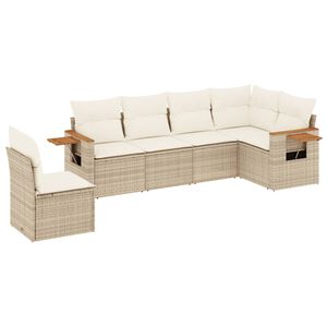 vidaXL Salon de jardin avec coussins 6 pcs beige r&eacute;sine tress&eacute;e
