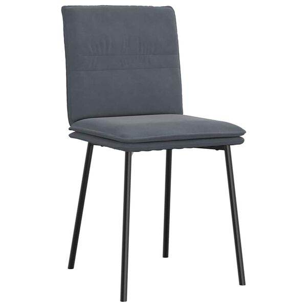 vidaXL Chaises &agrave; manger lot de 2 Gris fonc&eacute; Velours