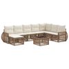 vidaXL Ensemble de canap&eacute; de jardin 9 pcs Beige et blanc cr&egrave;me