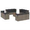 vidaXL Salon de jardin avec coussins 13 pcs gris r&eacute;sine tress&eacute;e