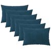 vidaXL Coussin avec oreiller HEERLEN 6 pi&egrave;ces Bleu Velours