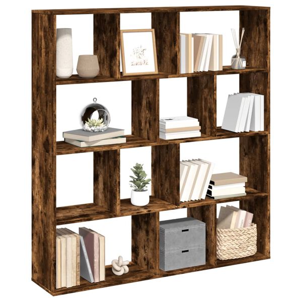 vidaXL Biblioth&egrave;que ch&ecirc;ne fum&eacute; 132x29x141,5 cm bois d'ing&eacute;nierie