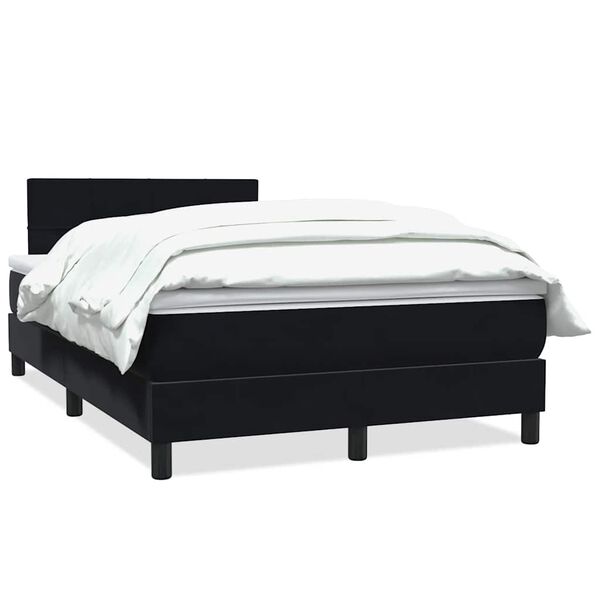 vidaXL Sommier &agrave; lattes de lit avec matelas noir 120x220 cm velours