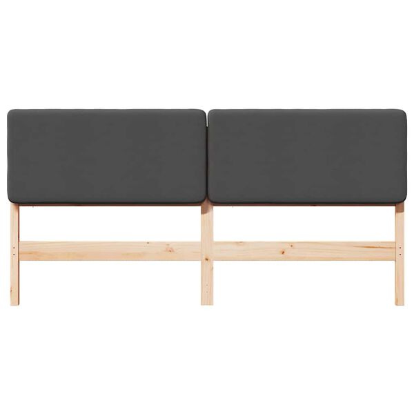 vidaXL T&ecirc;te de lit capitonn&eacute;e Brun et gris fonc&eacute; 200 cm Pin massif