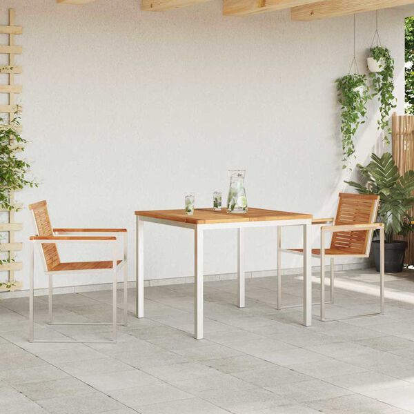 vidaXL Ensemble de salle &agrave; manger pour jardin 3 pcs Marron