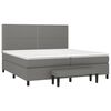 vidaXL Sommier &agrave; lattes de lit avec matelas Gris fonc&eacute; 200x200cm Tissu