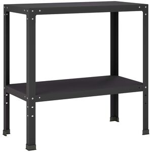 vidaXL Table de rempotage 100 x 40 x 80 cm Acier enduit de poudre Noir