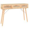vidaXL Table console Marron 105x30x75cm Bois massif pin /rotin naturel