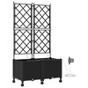 vidaXL Porte-plante de jardin avec irrigation et roues 2 pc Noir PP