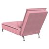 vidaXL Chaise longue de massage avec traversin rose velours