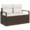 vidaXL Ensemble de canap&eacute; de jardin avec coussin 8 pcs Marron et Cr&egrave;me