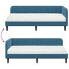 vidaXL Cadre de lit d'angle avec matelas Bleu 90 x 190 cm Velours