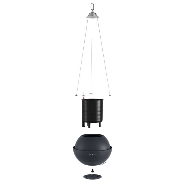 LECHUZA Jardini&egrave;re suspendue BOLA Color 23 ALL-IN-ONE Ardoise