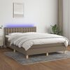 vidaXL Sommier &agrave; lattes de lit avec matelas LED Taupe 140x190 cm Tissu