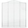 vidaXL Panier de gabions arqu&eacute; 200x30x200/220 cm Fer galvanis&eacute;