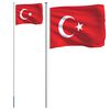 vidaXL Drapeau de la Turquie et m&acirc;t 6,08 m Aluminium