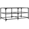 vidaXL Table basse avec dessus en verre transparent 98,5x50x45cm acier