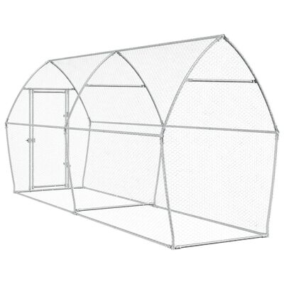 vidaXL Cage pour poules argenté 400x105x182 cm acier galvanisé
