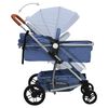 vidaXL Poussette pour b&eacute;b&eacute; 2-en-1 Bleu marine Aluminium