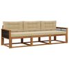 vidaXL Ensemble de canap&eacute;s d'ext&eacute;rieur 3 pcs Naturel et Beige