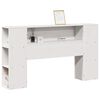 vidaXL T&ecirc;te de lit avec rangement blanc 140 cm bois massif de pin